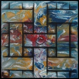 Flechtwerk I, Acryl und Mischtechnik auf Leinwand;
30 x 30 cm;
